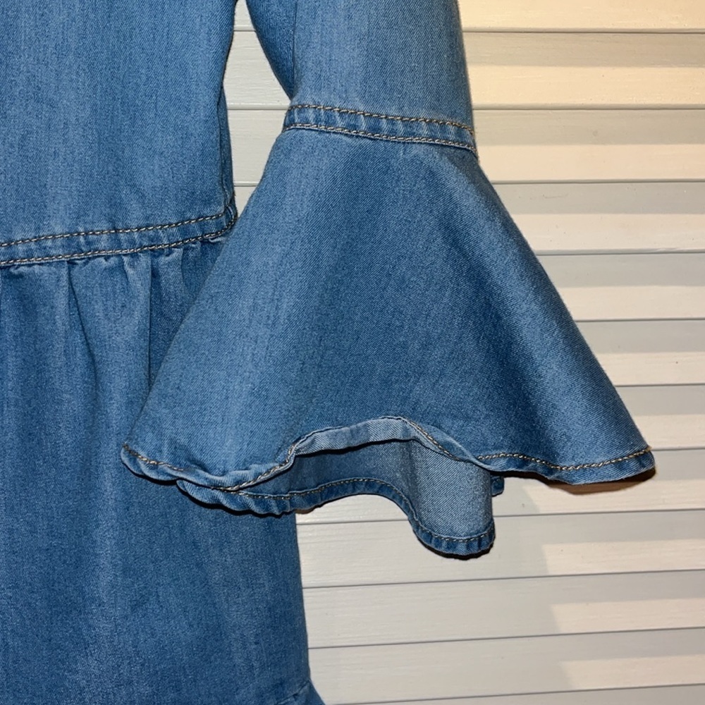 Bonnie Jean Denim Ruffle tier dress Girls 14 - Picture 4 of 7